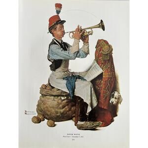 Sour Note, Trumpet Player, Military, Merry Christmas, Band Norman Rockwell, Prin